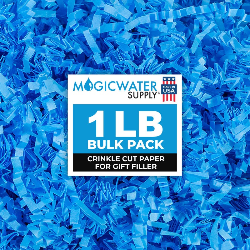 MagicWater Supply Crinkle Cut Paper Shred Filler-1LB Light Blue-Decorative & Protective Packaging for Bridesmaid Gifts & Bridesmaid Proposal Gifts Holiday Stuffers Birthdays Wedding & Anniversaries - Image 1